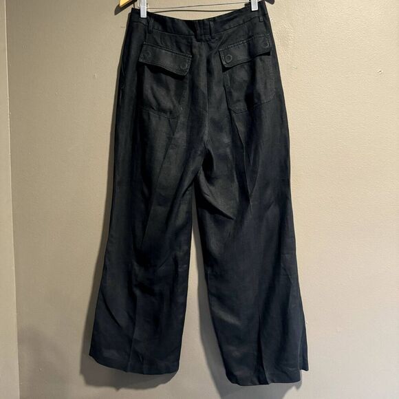 Ivan Grundahl Copenhagen 100% Linen Wide Leg High Rise Pant Size 40 - Picture 2 of 9